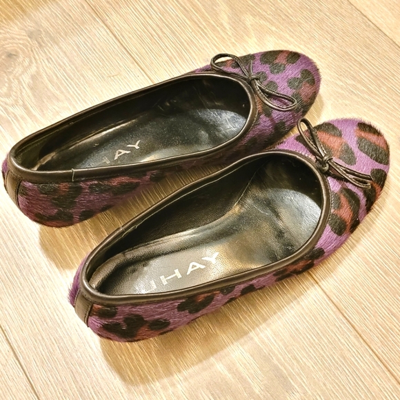 Jhay | Calf Hair | Leopard Print | Purple/Black/Brown | Kitten Heel | Size 6 - Picture 3 of 13